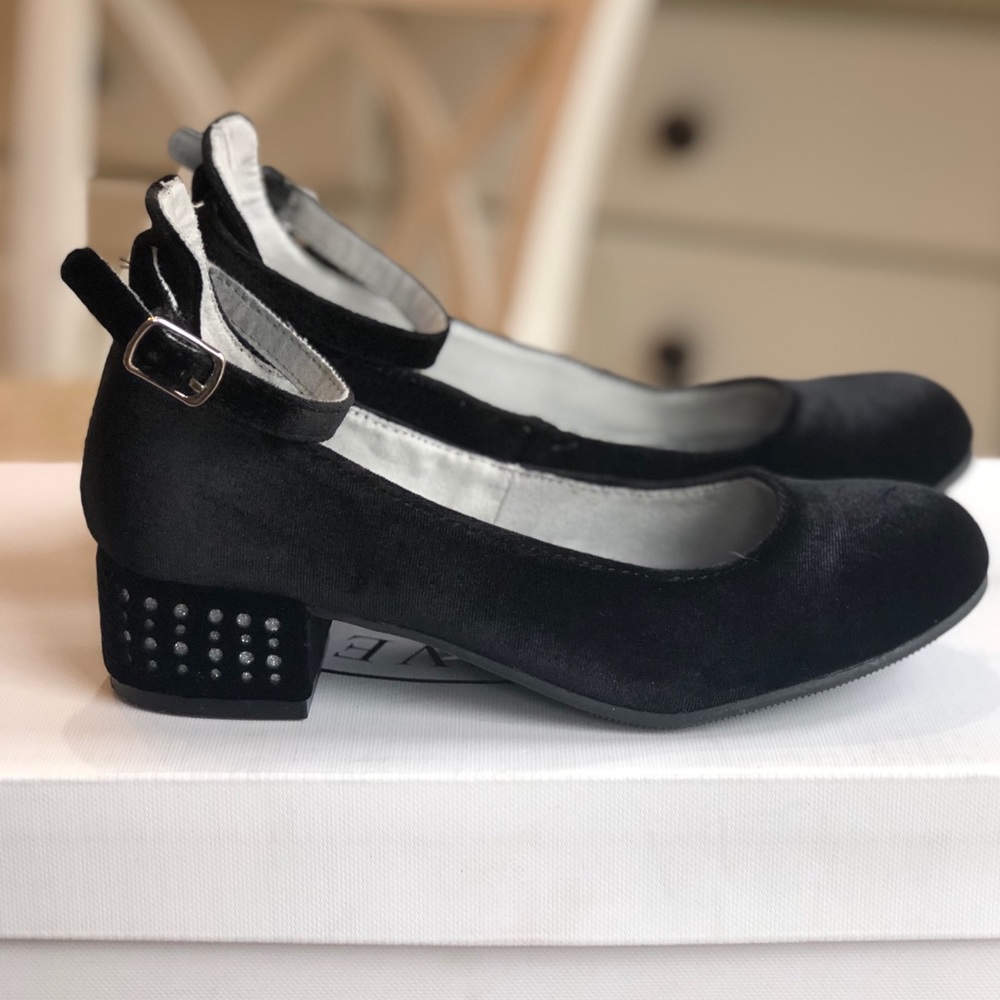 Girls Harper Canyon Black Rhinestone Heel Shoes